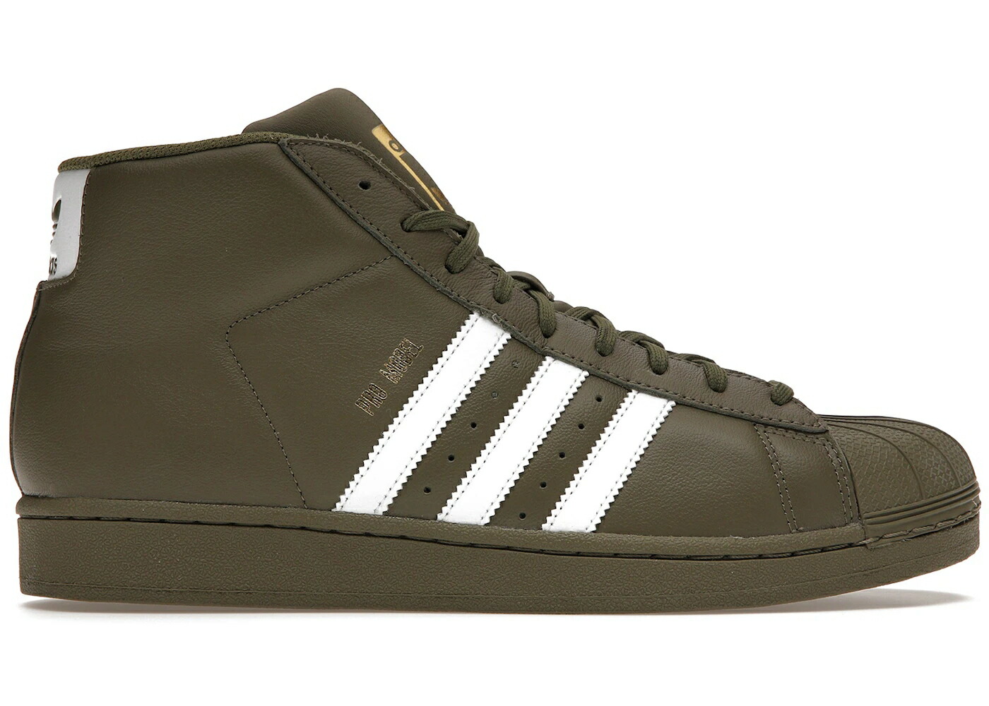 アディダス プロ オリーブ 緑 グリーン 白色 ホワイト ゴールド プロモデル スニーカー メンズ ADIDAS PRO MODEL OLIVE GREEN / OLIVE GREEN WHITE GOLD METALLIC