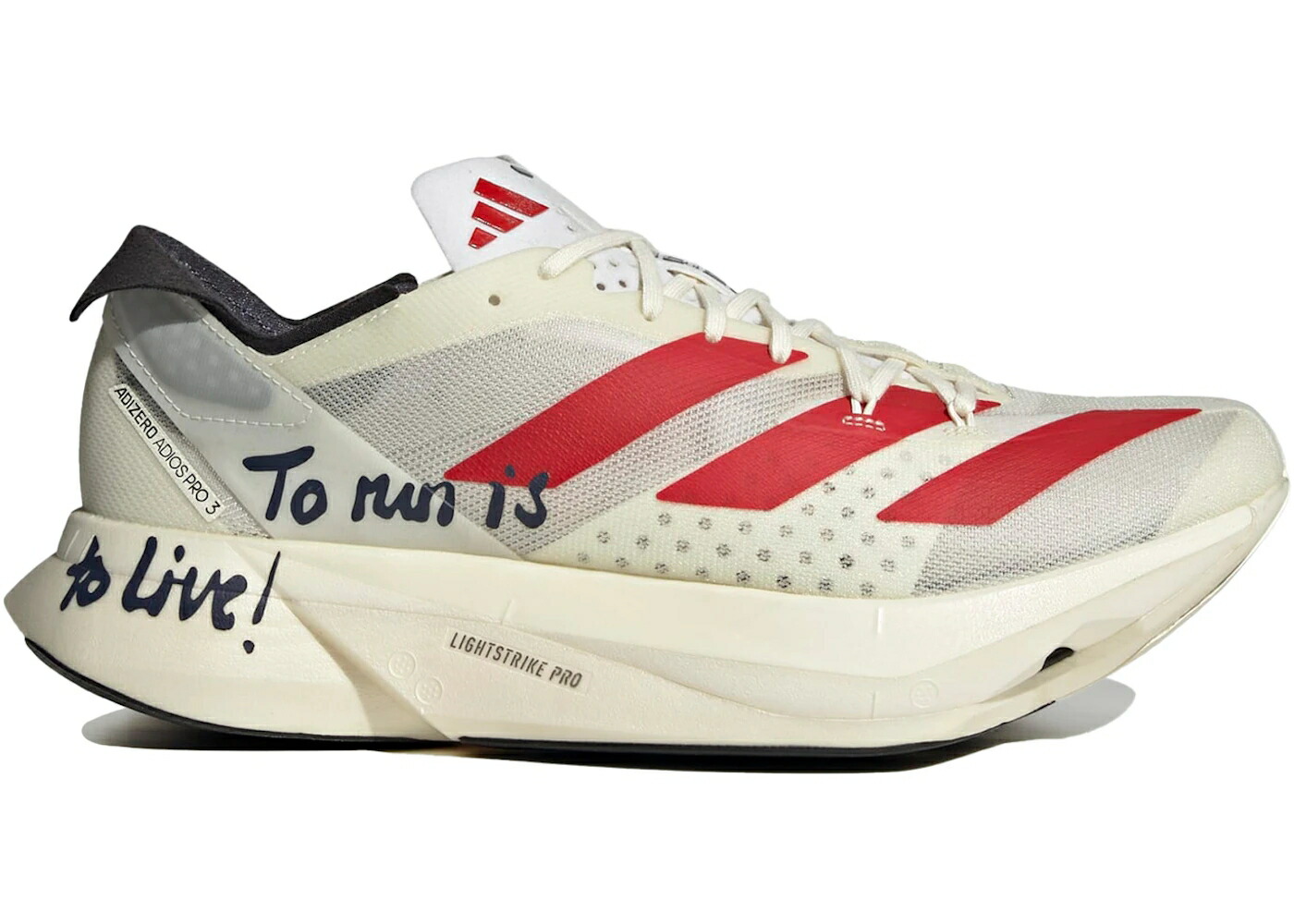 アディダス アディオス プロ ラン 白色 ホワイト シャドー シャドウ スニーカー メンズ ADIDAS ADIOS PRO 3 TO RUN IS LIVE / OFF WHITE BETTER SCARLET SHADOW