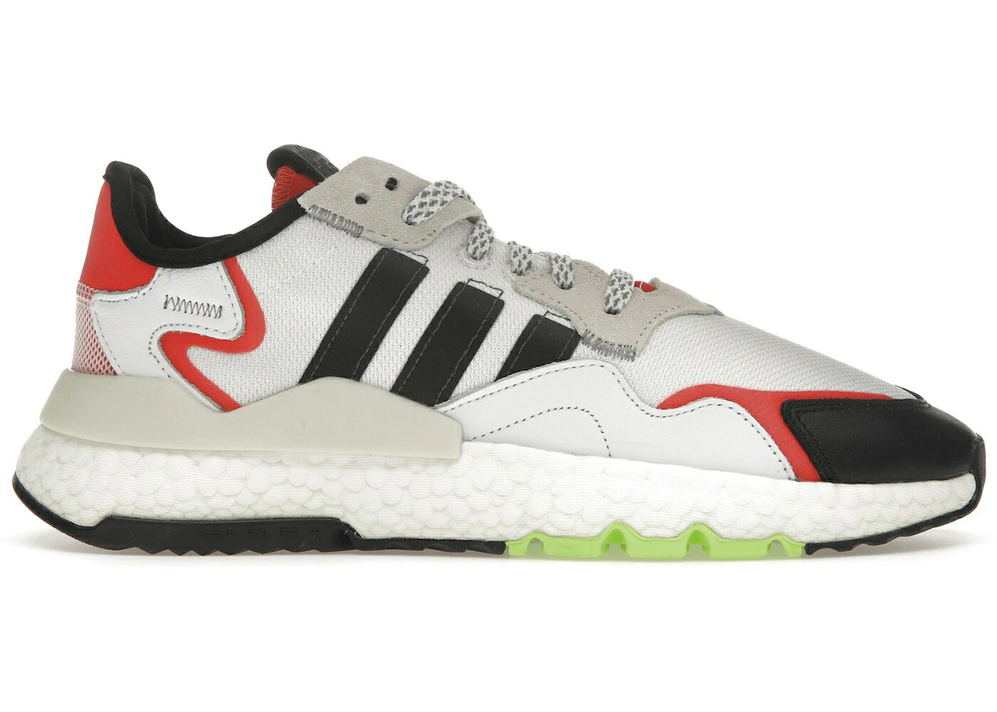アディダス ジョガーパンツ 白色 ホワイト 黒色 ブラック 赤 レッド コア スニーカー メンズ ADIDAS NITE JOGGER WHITE BLACK RED / CLOUD WHITE CORE BLACK HI RES
