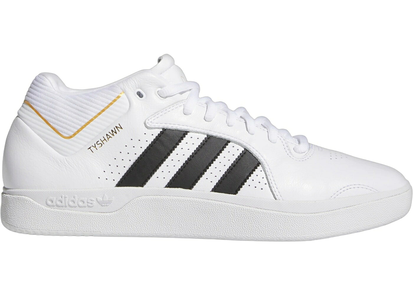 アディダス 白いこと 白いこと 中核グループ 黒いこと 黒いこと ゴールド スニーカー メンズ ADIDAS TYSHAWN REMASTERED CLOUD WHITE CORE BLACK GOLD METALLIC / CLOUD WHITE CORE BLACK GOLD