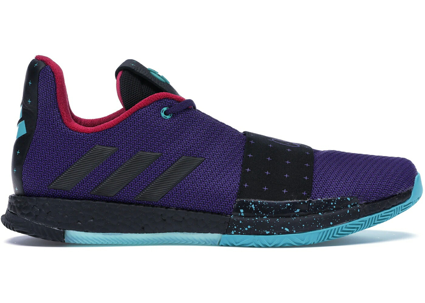 アディダス ハーデン カレッジ 紫 パープル 黒色 ブラック アクア VOL. スニーカー メンズ ADIDAS HARDEN 3 DREW LEAGUE / COLLEGE PURPLE BLACK HI RES AQUA