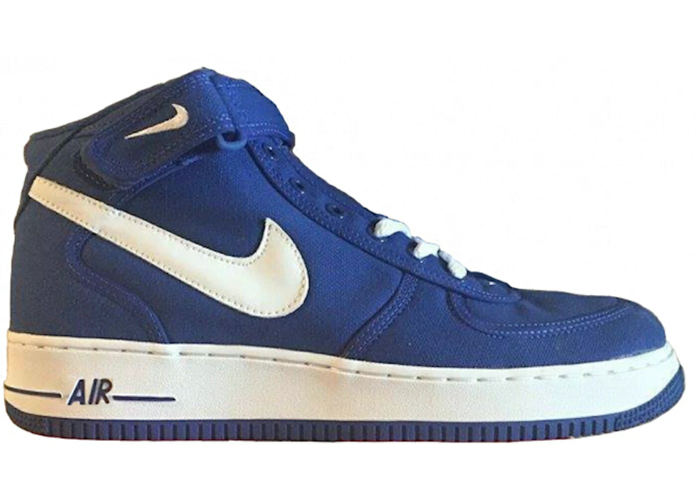 ナイキ ミッド 白いこと 白いこと 空軍 スニーカー メンズ NIKE AIR FORCE 1 MID CANVAS SPORT ROYAL / SPORT ROYAL WHITE 靴-メンズ靴