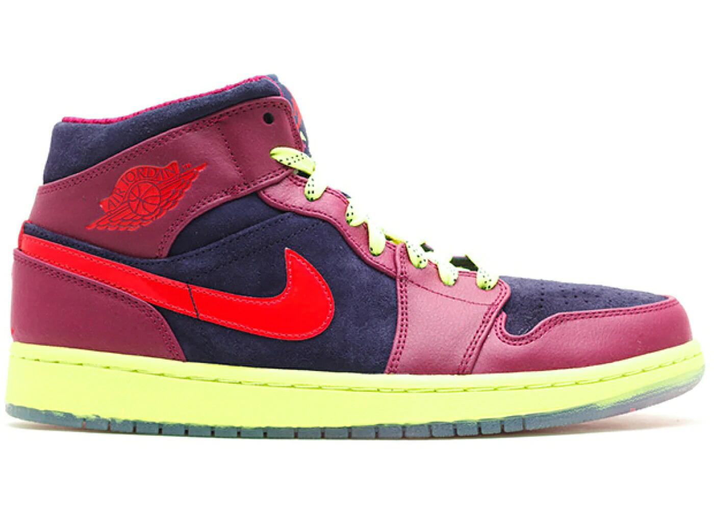 ナイキ ジョーダン ミッド 青み 青色 赤 赤いこと スニーカー メンズ JORDAN 1 MID YEAR OF THE SNAKE (2013) / BLACKENED BLUE HYPER RED