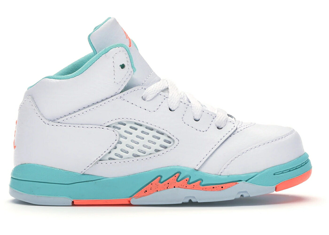 ナイキ ジョーダン アクア 白いこと 白いこと クリムゾン お坊っちゃん キッズ JORDAN 5 RETRO LIGHT AQUA (TD) / WHITE CRIMSON PULSE LIGHT AQUA