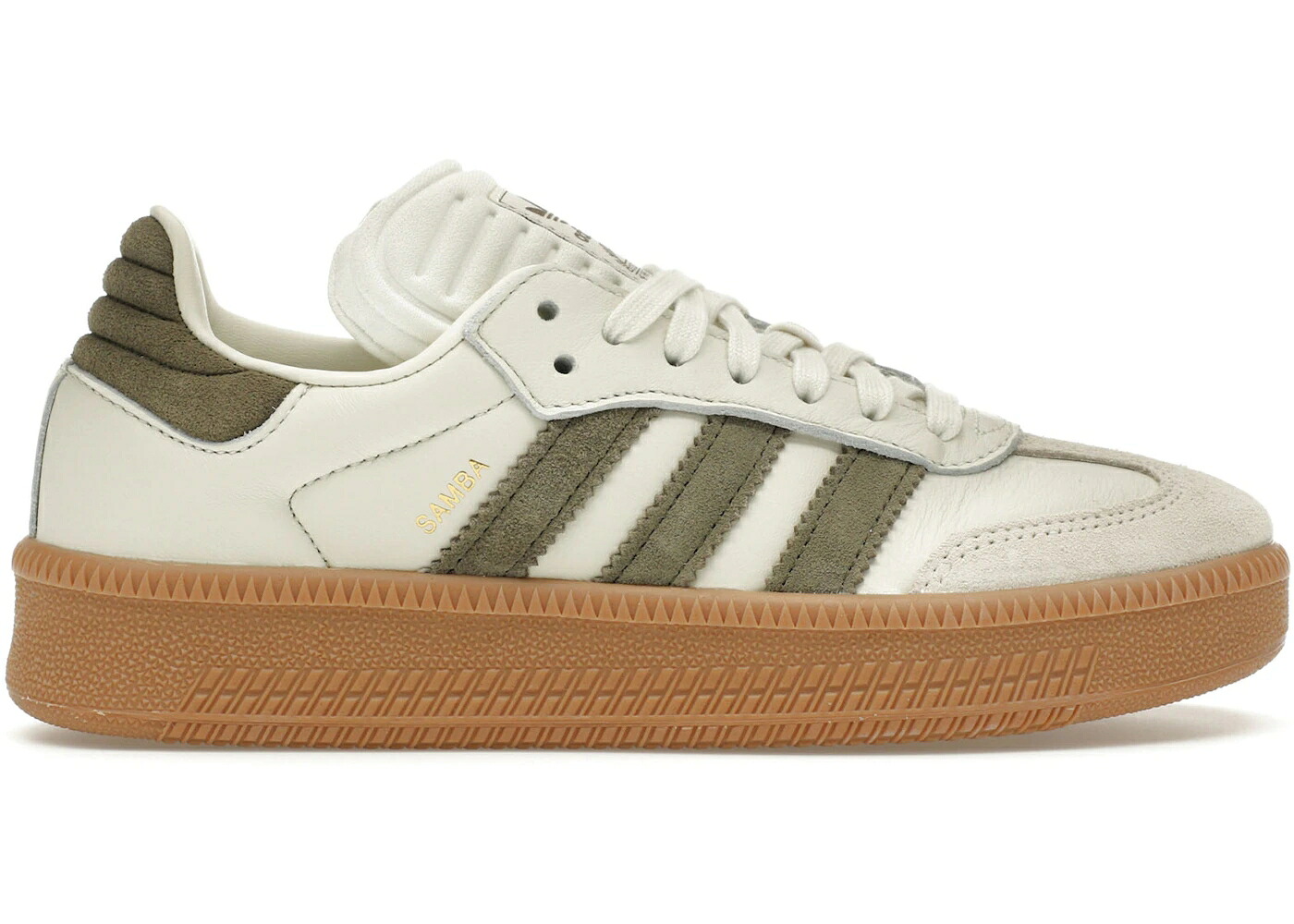 アディダス サンバ 象牙色 オリーブ スニーカー メンズ ADIDAS SAMBA XLG IVORY OLIVE STRATA / IVORY OLIVE STRATA GUM