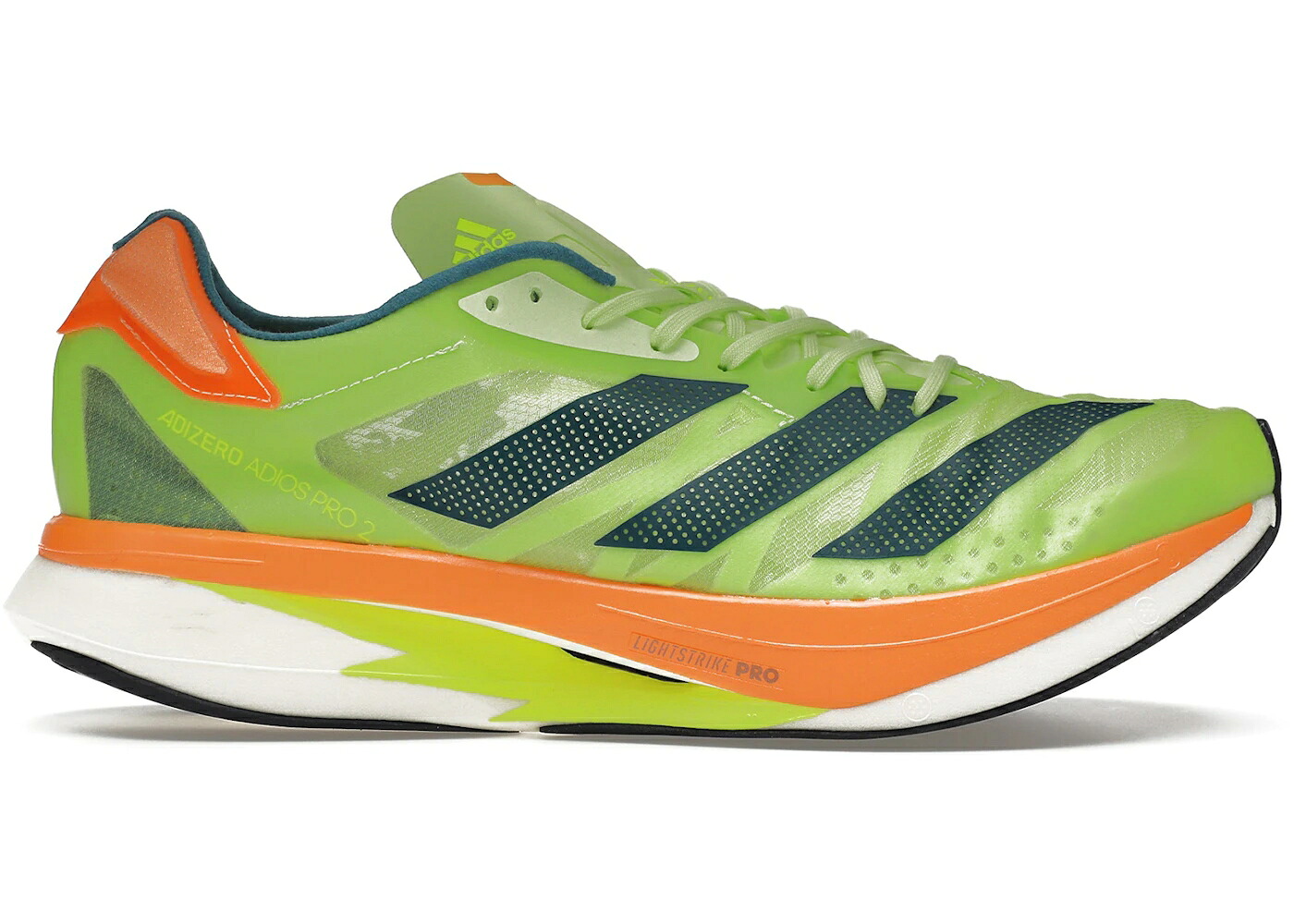 アディダス アディゼロ アディオス プロ ライム 橙 オレンジ レアル スニーカー メンズ ADIDAS ADIZERO ADIOS PRO 2 PULSE LIME FLASH ORANGE / PULSE LIME REAL TEAL FLASH