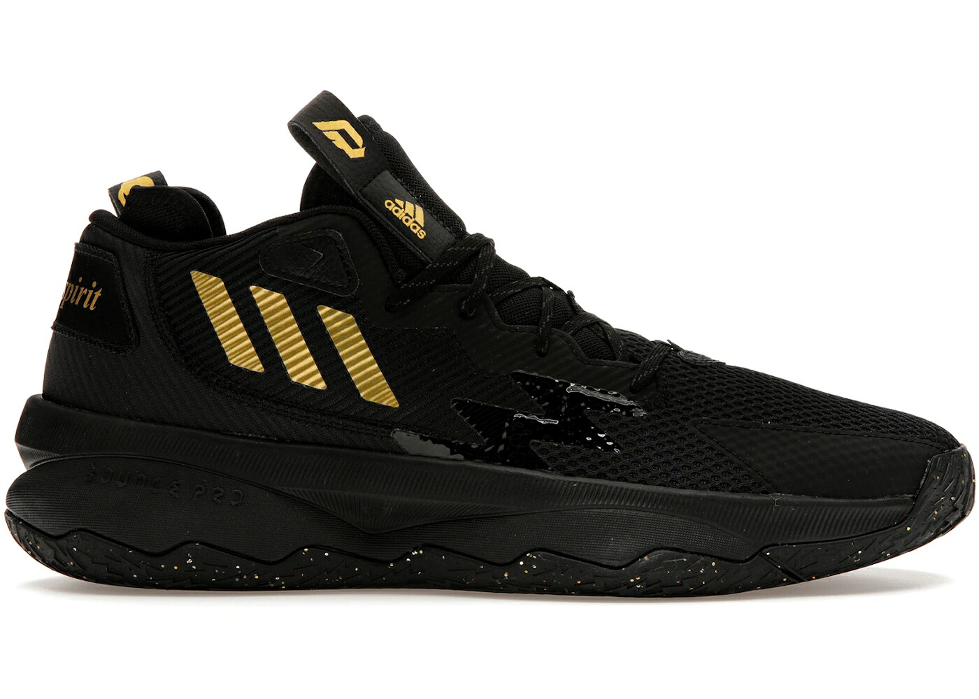 アディダス 中核グループ 黒いこと 黒いこと ゴールド 炭素 G.O.A.T. スニーカー メンズ ADIDAS DAME 8 SPIRIT / CORE BLACK GOLD METALLIC CARBON