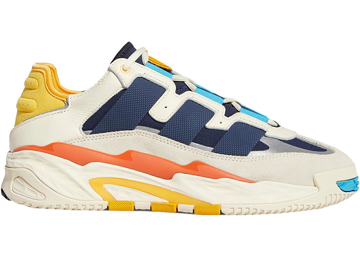 アディダス 皮膚軟化剤 白いこと 白いこと 紺色 米国海軍 シアン スニーカー メンズ ADIDAS NITEBALL CREAM WHITE COLLEGIATE NAVY / CREAM WHITE SIGNAL CYAN
