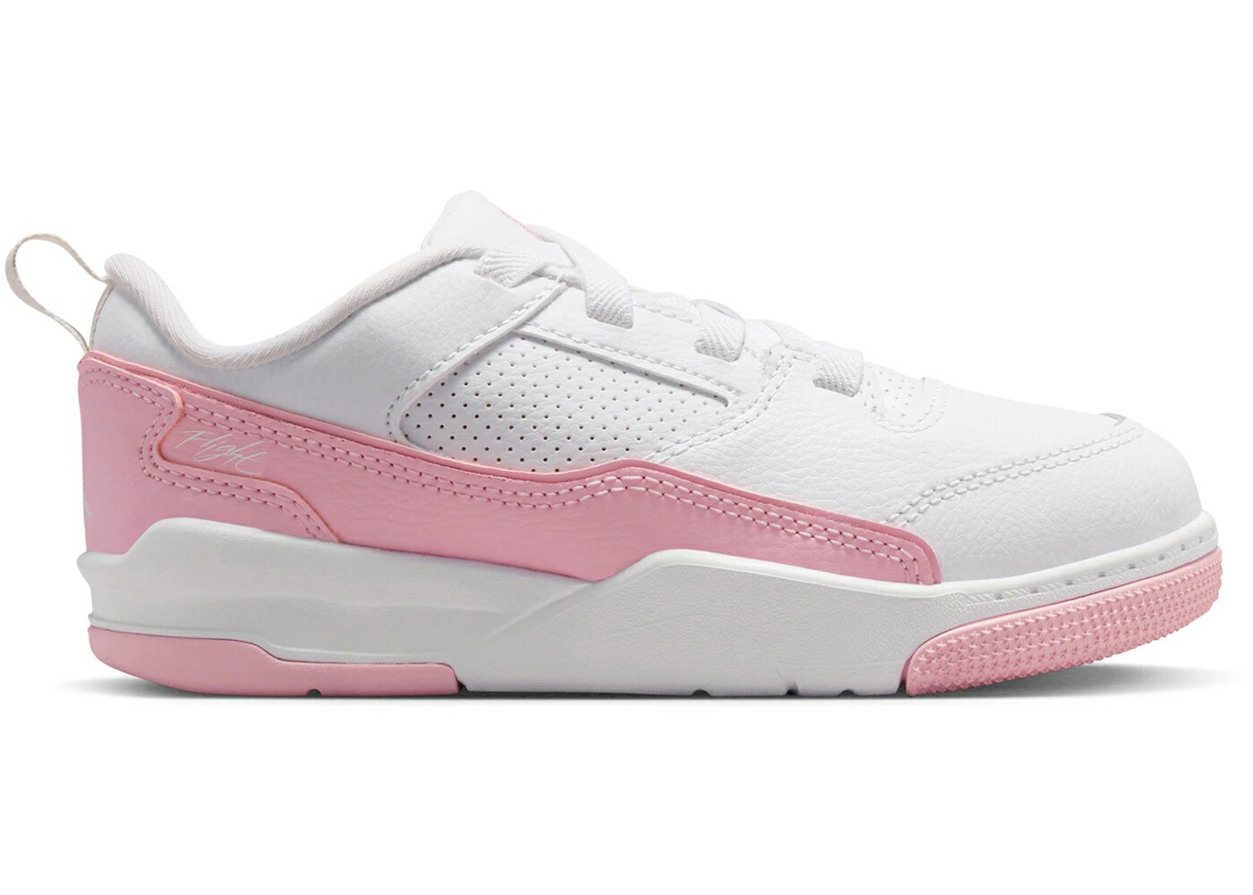 ナイキ ジョーダン フライト コート 白色 ホワイト ピンク ジュニア キッズ JORDAN FLIGHT COURT WHITE MEDIUM SOFT PINK (PS) / WHITE MEDIUM SOFT PINK ベビー マタニティ スニーカー