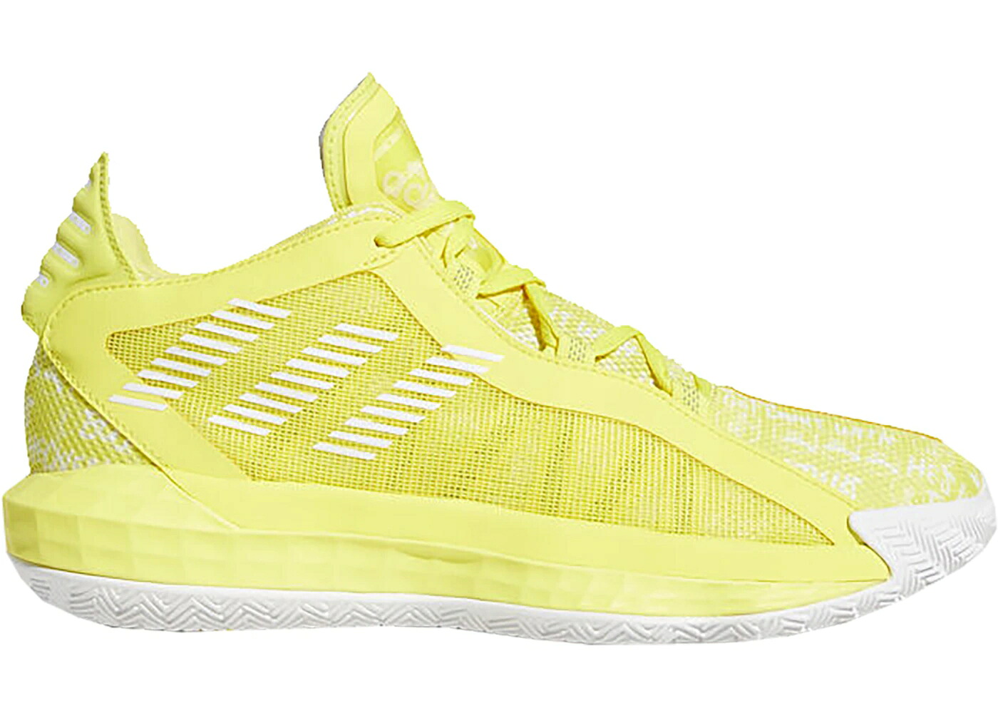 アディダス ぼうぜん自失 黄味がかった 黄色 白いこと 白いこと スニーカー メンズ ADIDAS DAME 6 SHOCK YELLOW WHITE / SHOCK YELLOW CLOUD WHITE SHOCK
