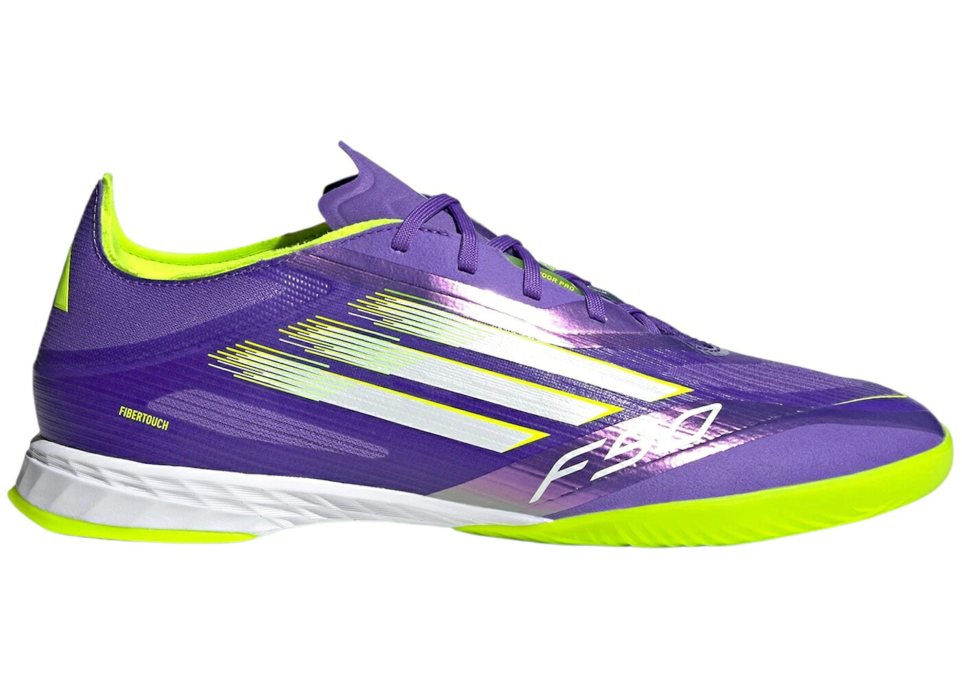 アディダス プロ 紫 パープル ラッシュ 白色 ホワイト スニーカー メンズ ADIDAS F50 PRO INDOOR PURPLE RUSH CLOUD WHITE LUCID LEMON / PURPLE RUSH CLOUD WHITE LUCID｜スニケス