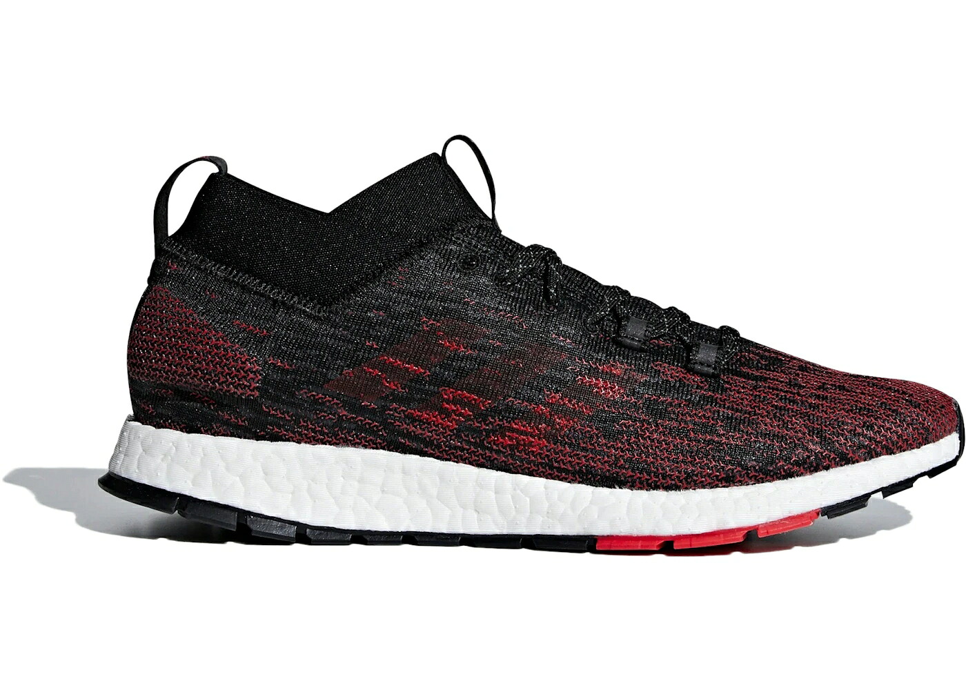アディダス 黒色 ブラック コア スニーカー メンズ ADIDAS PUREBOOST RBL BLACK SCARLET / CORE BLACK CORE BLACK SCARLET｜スニケス