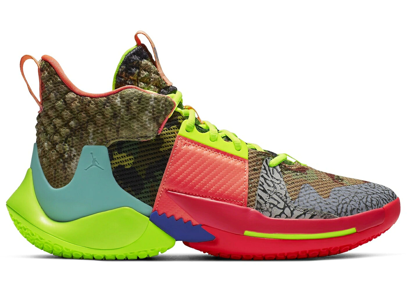 ナイキ ジョーダン 間鴨柄 緑 緑であること ZER0.2 NOT? スニーカー メンズ JORDAN SP WHY / CAMO GREEN VOLT INFRARED HYPER