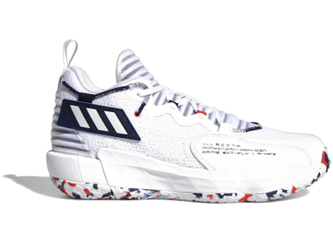 アディダス 白いこと 白いこと 野球クラブ 紺色 米国海軍 青碧 青碧 スニーカー メンズ ADIDAS DAME 7 EXTPLY / FOOTWEAR WHITE TEAM NAVY BLUE