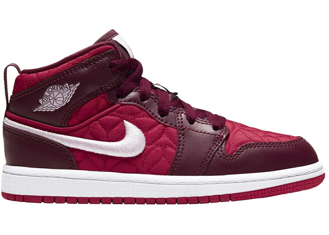 ナイキ ジョーダン ミッド 赤 赤いこと キルト サクラ色 お坊っちゃん キッズ JORDAN 1 MID RED QUILT (なおなお書き) / GYM RED PINK FOAM もの言う花 マタニティ スニーカー