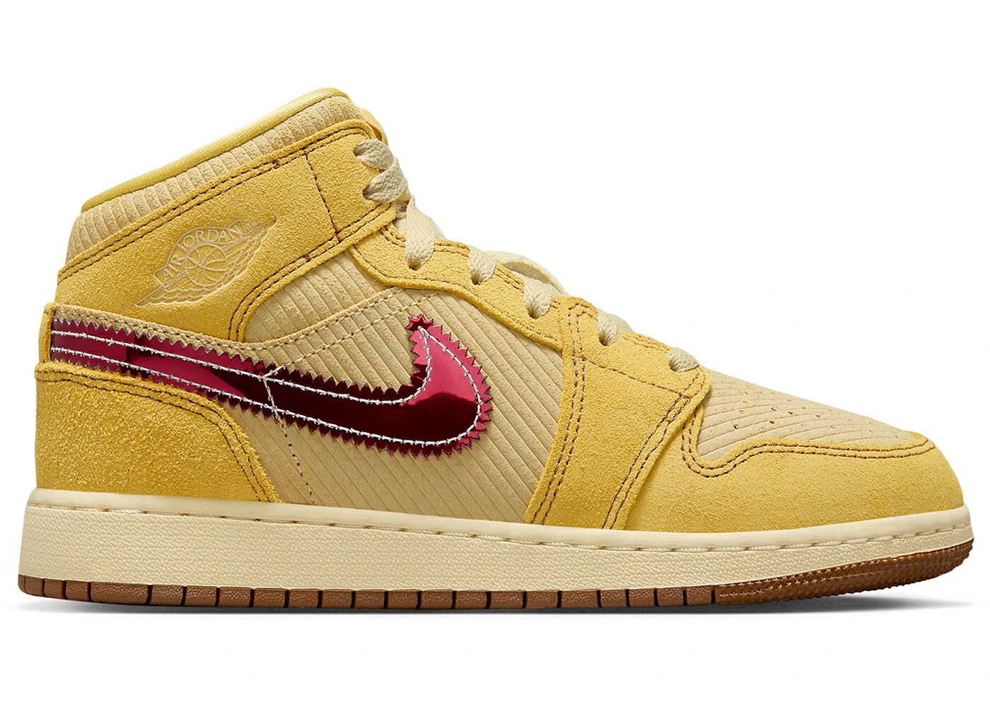 ナイキ ジョーダン ミッド ゴールド 野球クラブ お坊っちゃん キッズ JORDAN 1 MID SE FRENCH FRIES (GS) / SATURN GOLD TEAM GOLD MUSLIN もの言う花 マタニティ スニーカー