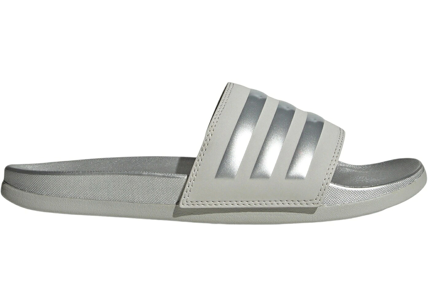アディダス アディレッタ 灰色 グレー 銀色 シルバー スニーカー メンズ ADIDAS ADILETTE COMFORT SLIDES GREY SILVER METALLIC / GREY TWO SILVER METALLIC GREY