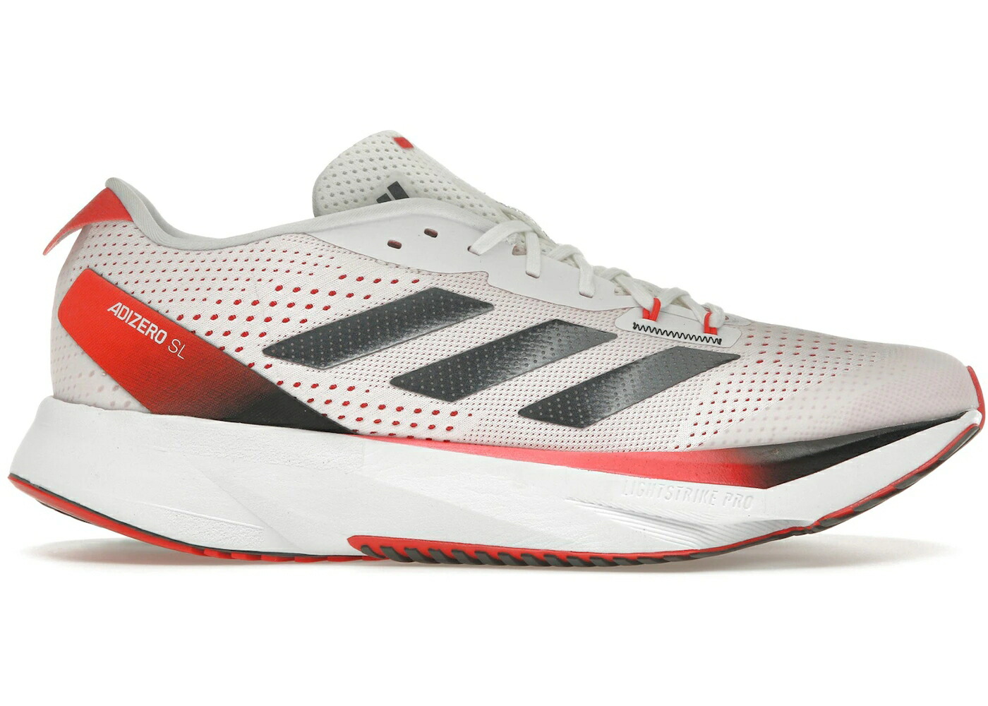 アディダス アディゼロ 白色 ホワイト コア 黒色 ブラック 赤 レッド スニーカー メンズ ADIDAS ADIZERO SL CLOUD WHITE CORE BLACK BRIGHT RED / CLOUD WHITE CORE BLACK BRIGHT