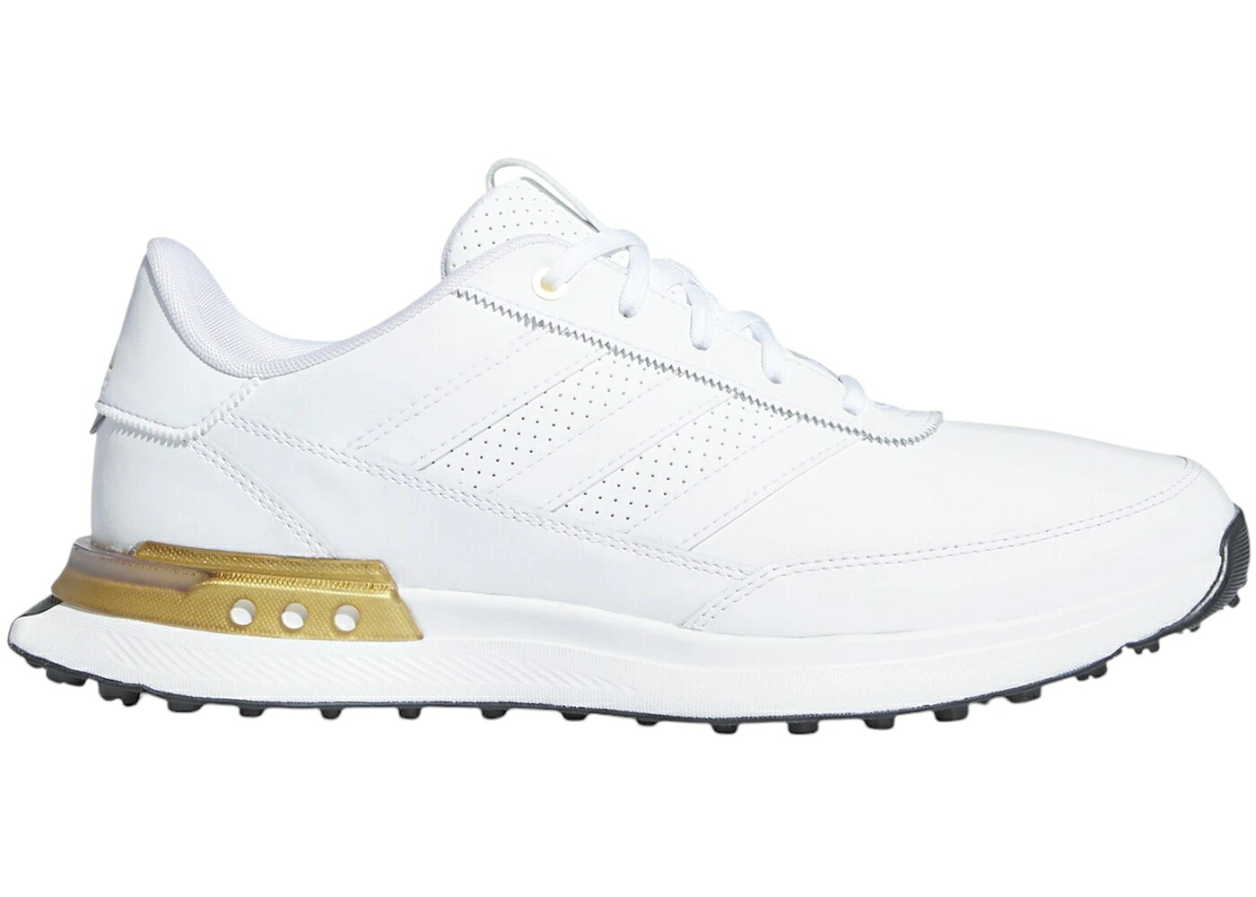 アディダス レザー ゴルフ 白色 ホワイト ゴールド スニーカー メンズ ADIDAS S2G 24 LEATHER SPIKELESS GOLF CLOUD WHITE GOLD METALLIC / CLOUD WHITE CLOUD WHITE GOLD｜スニケス