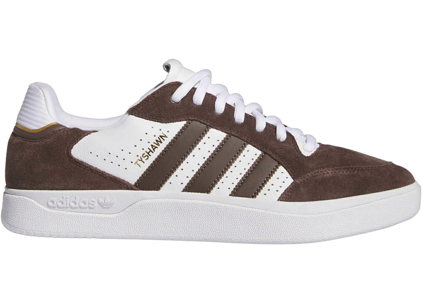 アディダス 茶色 ブラウン 白色 ホワイト ゴールド スニーカー メンズ ADIDAS TYSHAWN LOW BROWN CLOUD WHITE GOLD METALLIC / BROWN CLOUD WHITE GOLD METALLIC