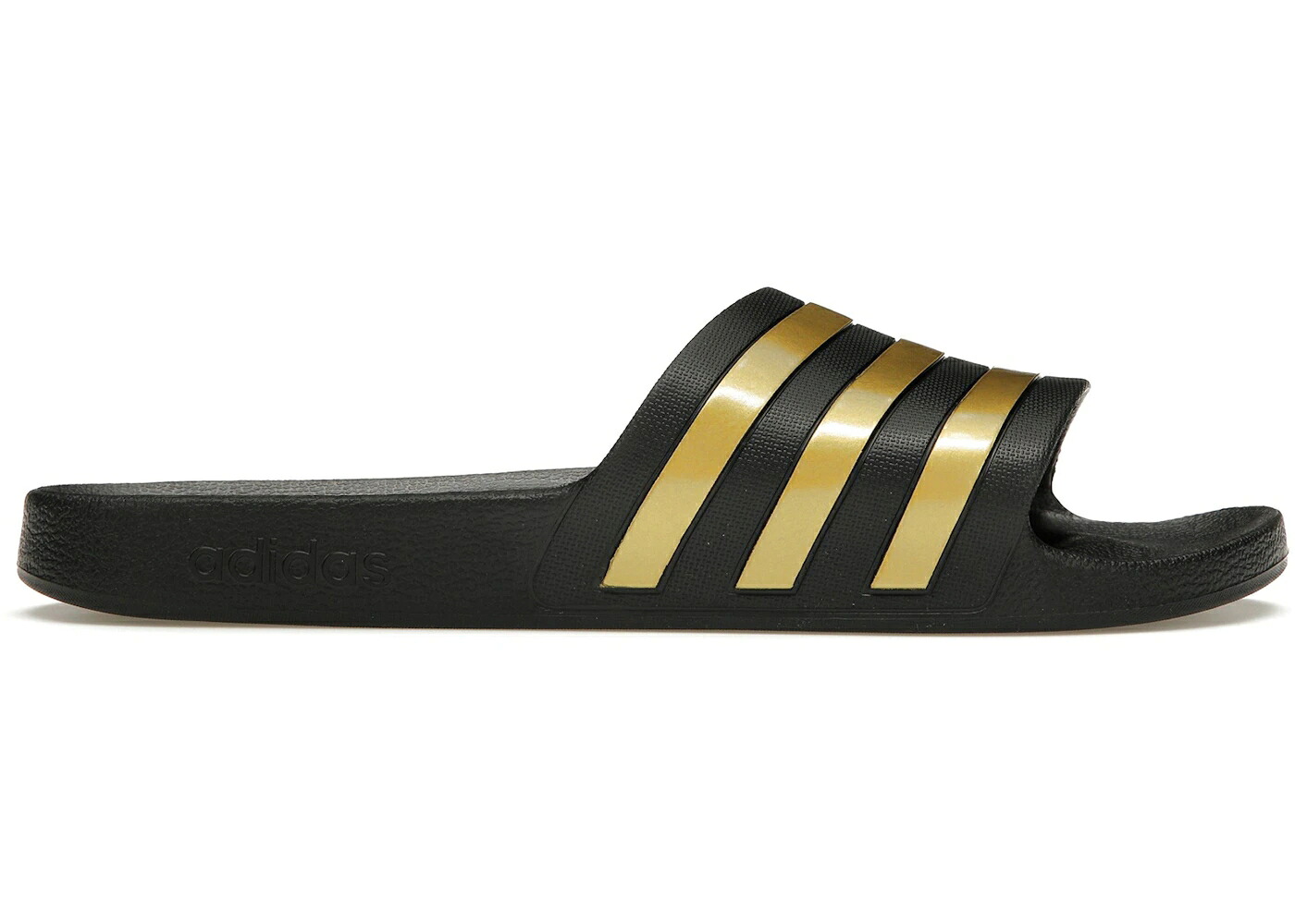アディダス アディレッタ アクア 中核グループ 黒いこと 黒いこと ゴールド スニーカー メンズ ADIDAS ADILETTE AQUA SLIDES CORE BLACK GOLD METALLIC / CORE BLACK GOLD METALLIC CORE