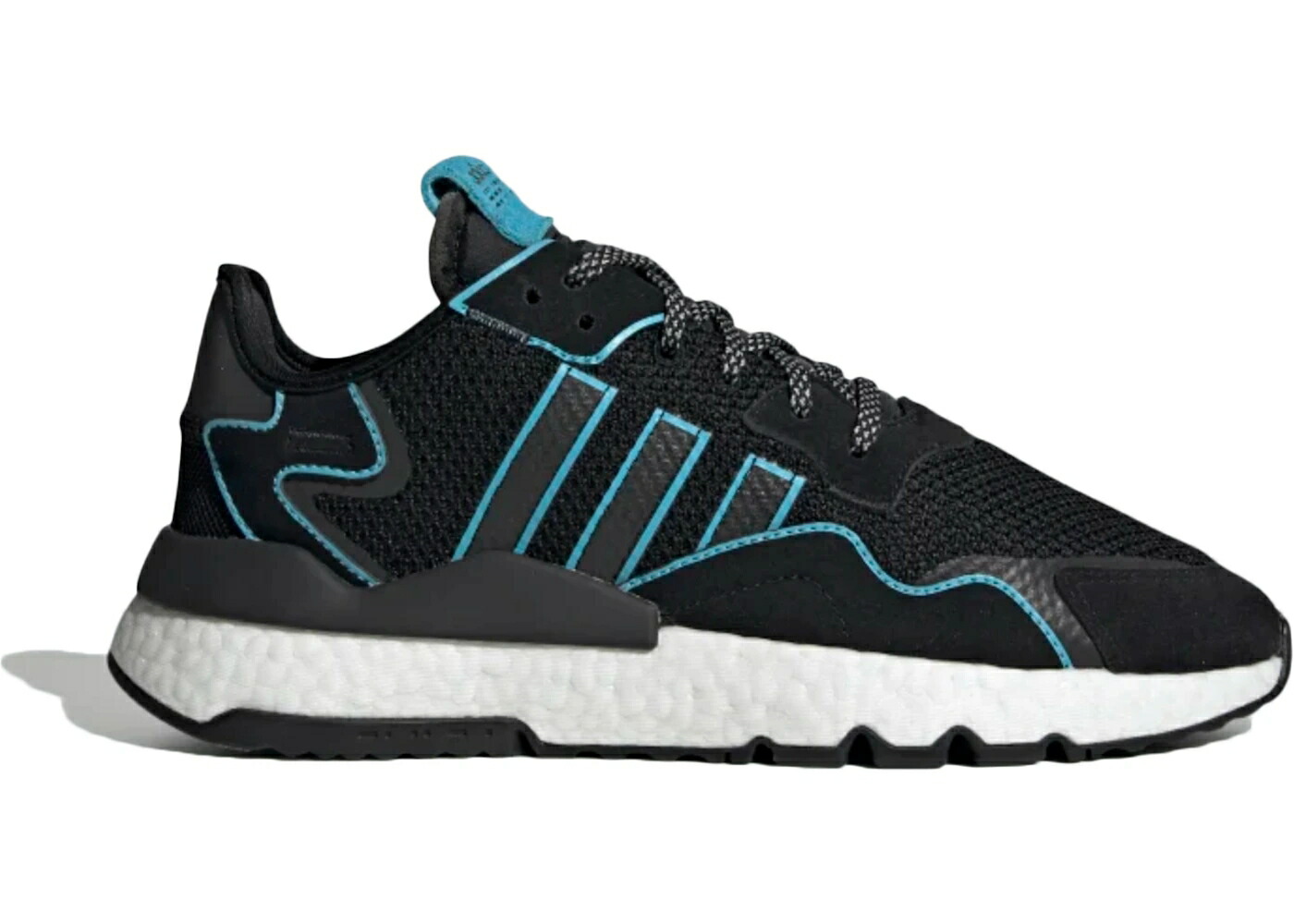 アディダス ジョガーパンツ コア 黒色 ブラック シアン スニーカー メンズ ADIDAS NITE JOGGER CORE BLACK BRIGHT CYAN / CORE BLACK BRIGHT CYAN CLOUD