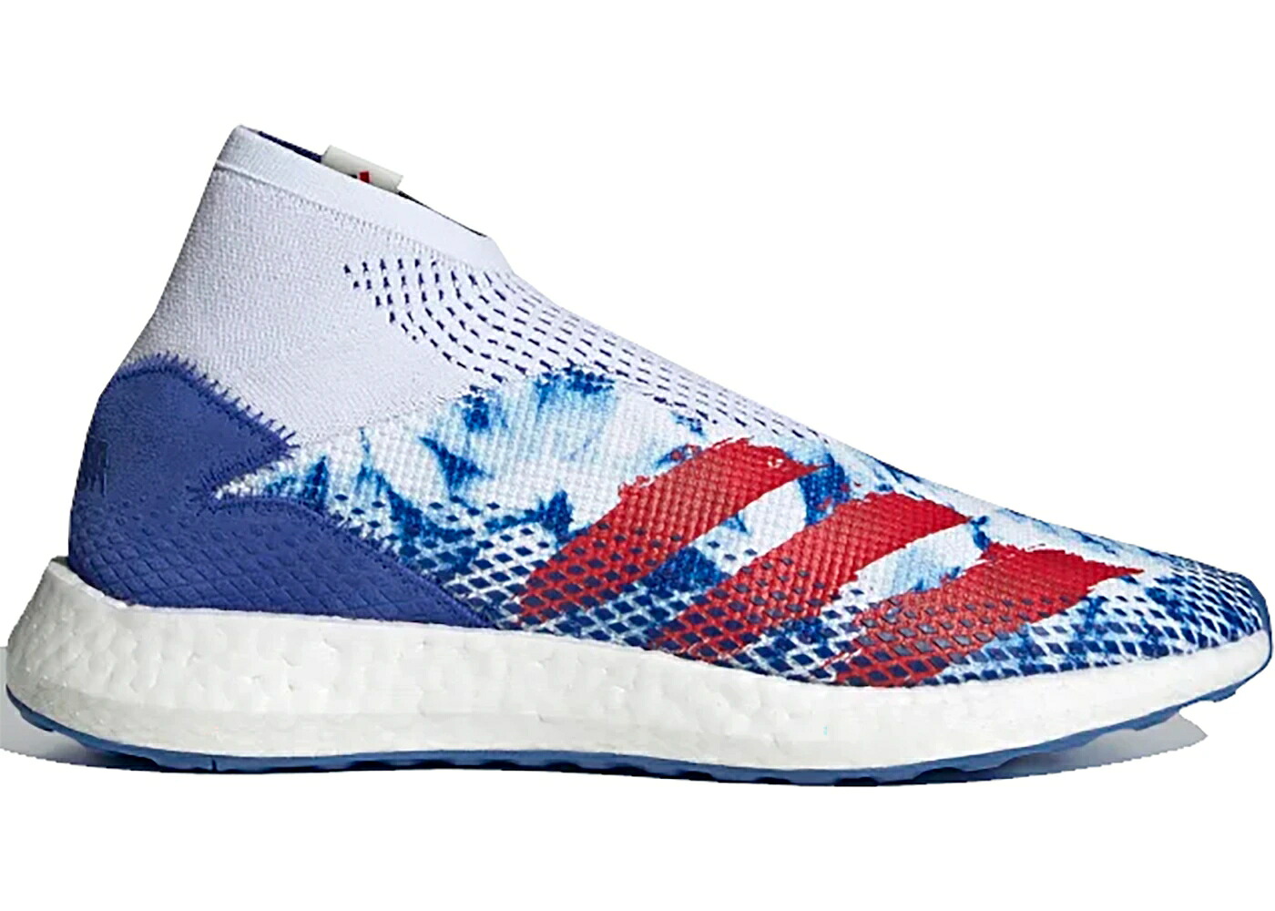 アディダス 白いこと 白いこと レアル 赤 赤いこと 青碧 青碧 PREDATOR.1 スニーカー メンズ ADIDAS HUMAN RACE PHARRELL CLOUD WHITE / CLOUD WHITE REAL RED BOLD BLUE