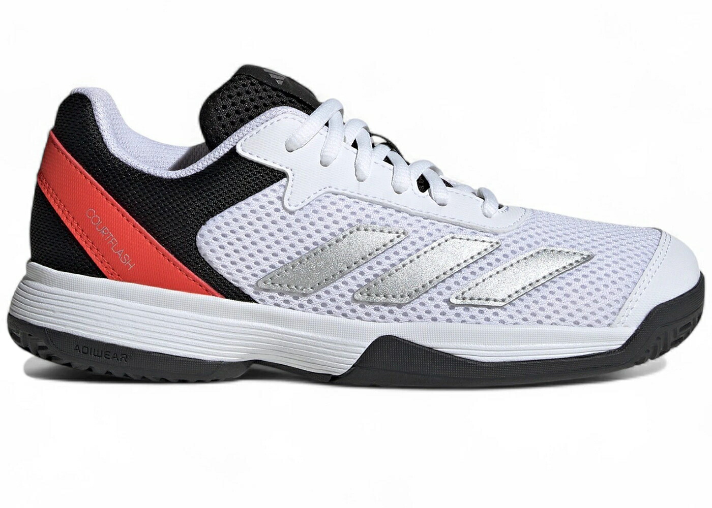 アディダス 白いこと 白いこと しろがね色 しろがね色 赤 赤いこと お坊っちゃん キッズ ADIDAS COURTFLASH CLOUD WHITE SILVER METALLIC BRIGHT RED (なおなお書き/GS) / CLOUD WHITE SILVER METALLIC もの言う花 マタニティ スニーカー
