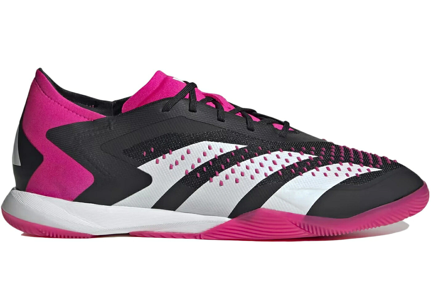 アディダス プレデター 黒色 ブラック チーム ショック ピンク コア 白色 ホワイト ACCURACY.1 スニーカー メンズ ADIDAS PREDATOR INDOOR BLACK TEAM SHOCK PINK / CORE BLACK CLOUD WHITE TEAM