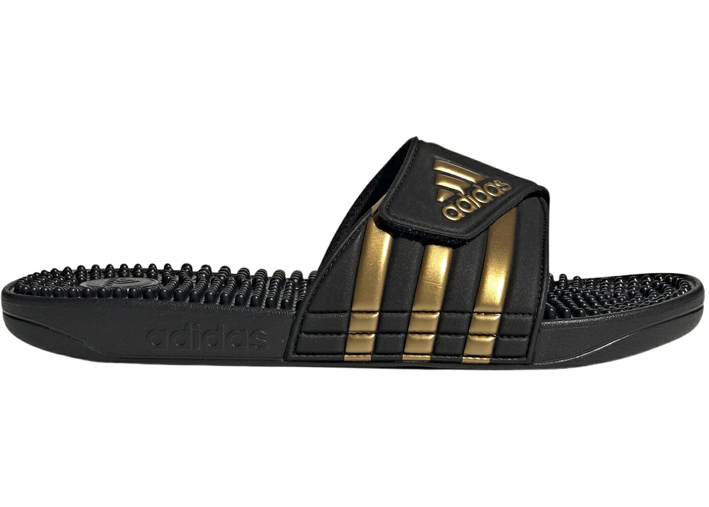 アディダス コア 黒色 ブラック ゴールド スニーカー メンズ ADIDAS ADISSAGE SLIDES CORE BLACK GOLD METALLIC / CORE BLACK GOLD METALLIC CORE