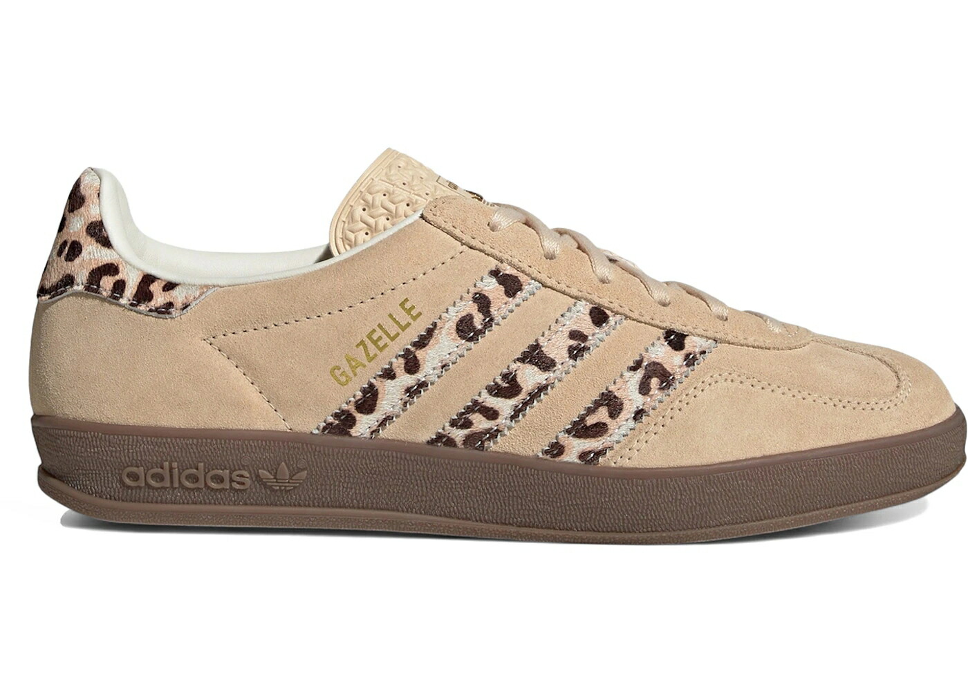 アディダス ガゼル ヒョウ柄 レオパード 砂色 サンド 白色 ホワイト WOMEN'S スニーカー レディース ADIDAS GAZELLE INDOOR LEOPARD CRYSTAL SAND (WOMEN'S) / CRYSTAL SAND OFF WHITE GUM