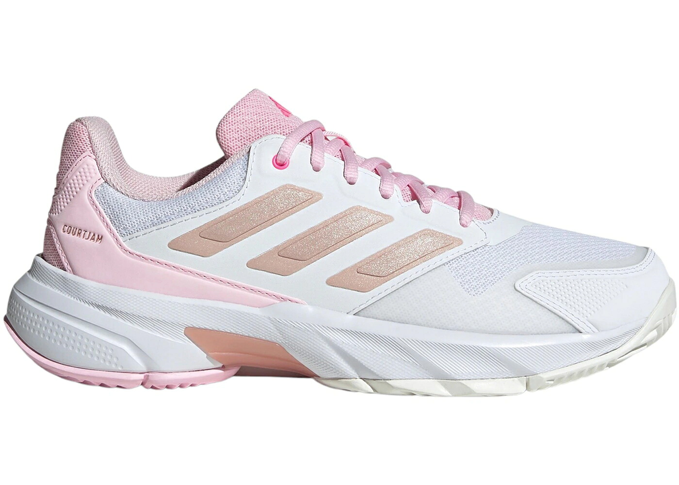 アディダス 白いこと 白いこと しろがね色 しろがね色 サクラ色 WOMEN\u0027S スニーカー レディース ADIDAS COURTJAM CONTROL 3 CLOUD WHITE SILVER METALLIC LUCID PINK (WOMEN\u0027S) / CLOUD WHITE SILVER METALLIC