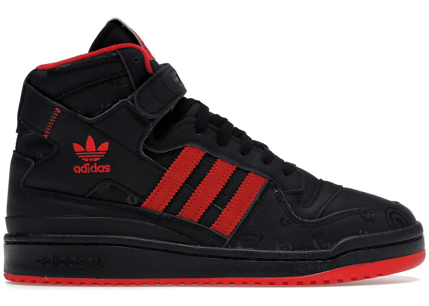 アディダス フォーラム ハイ 黒色 ブラック 赤 レッド スニーカー メンズ ADIDAS FORUM HIGH KSI / BLACK BLACK RED