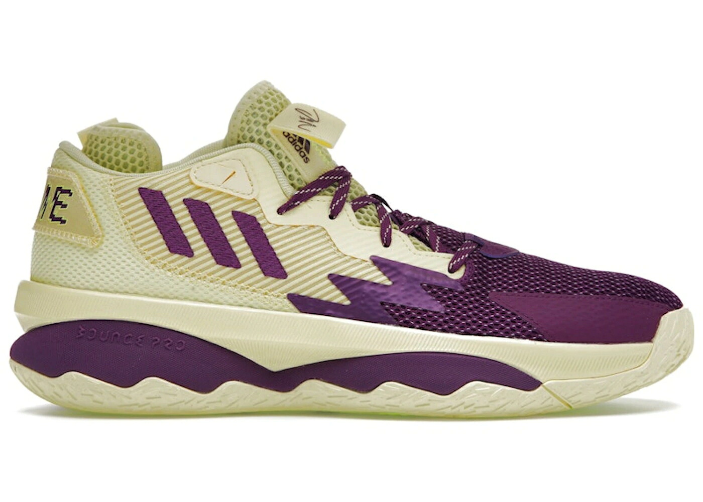 アディダス タイム 黄色 イエロー 紫 パープル スニーカー メンズ ADIDAS DAME 8 TIME / YELLOW TINT GLORY PURPLE SIGNAL