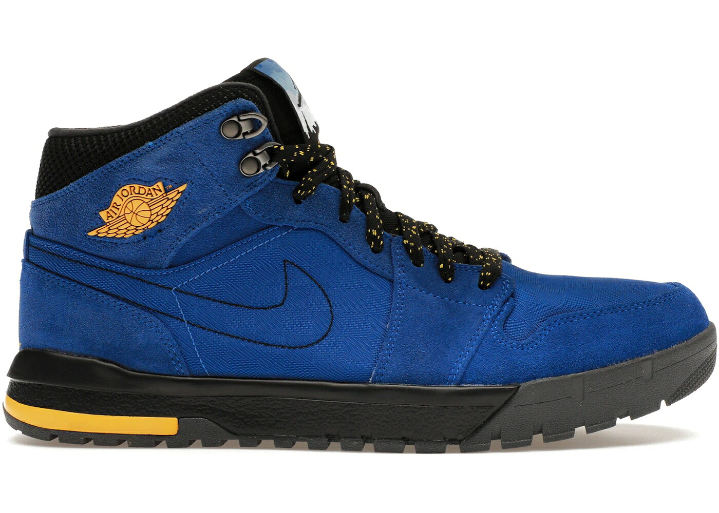 ナイキ ジョーダン ゲーム 黒色 ブラック 灰色 グレー ゲームロイヤル 青 ブルー スニーカー メンズ JORDAN 1 TREK GAME ROYAL VARSITY MAIZE BLACK DARK GREY / GAME ROYAL VARSITY MAIZE BLACK