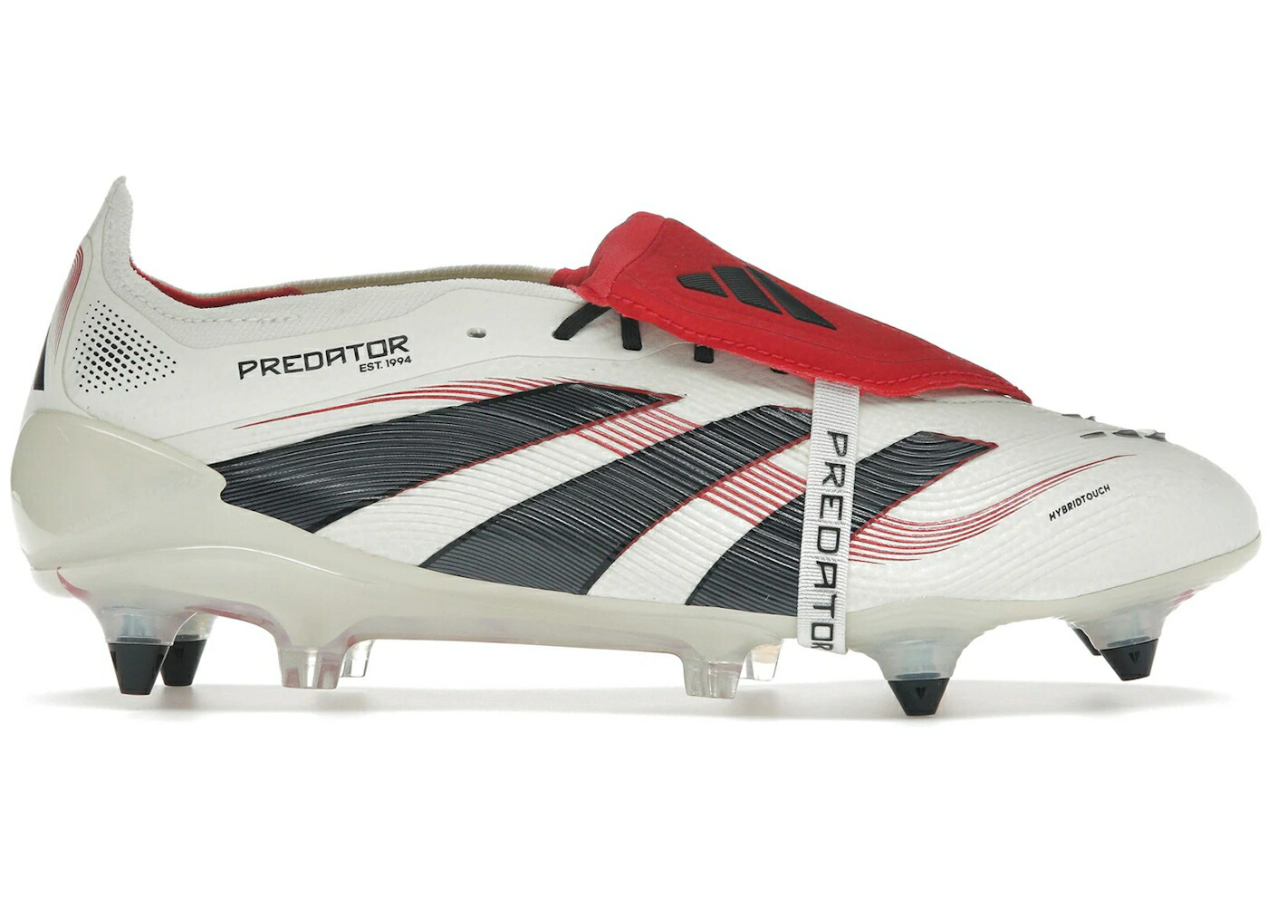 アディダス プレデター エリート 白色 ホワイト コア 黒色 ブラック ピュア スニーカー メンズ ADIDAS PREDATOR ELITE FOLD-OVER TONGUE SG OFF WHITE CORE BLACK PURE RUBY / OFF WHITE CORE BLACK PURE RUBY