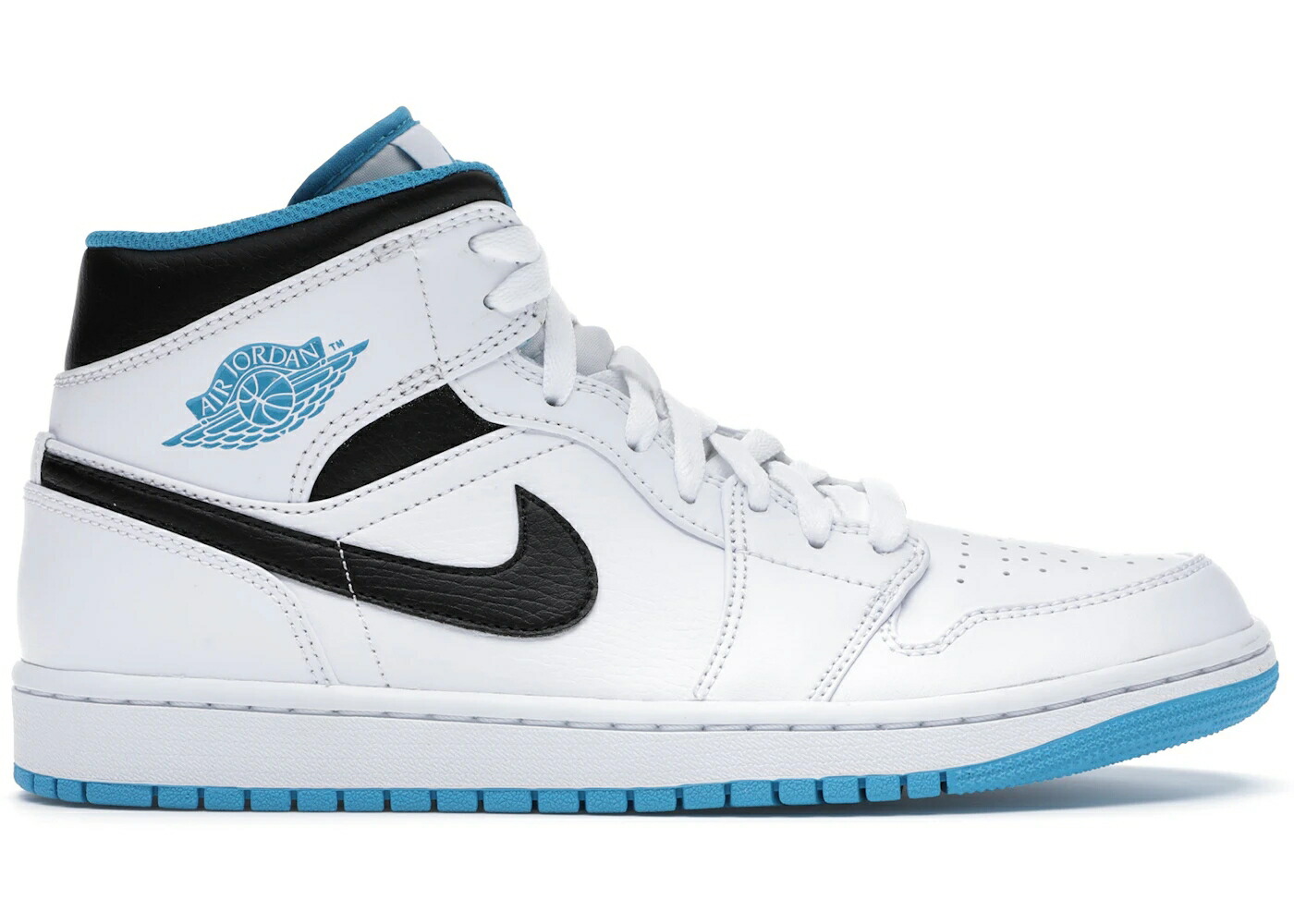 ナイキ ジョーダン ミッド レーザー 青色 ブルー 白色 ホワイト 黒色 ブラック スニーカー メンズ JORDAN 1 MID LASER BLUE / WHITE LASER BLUE BLACK