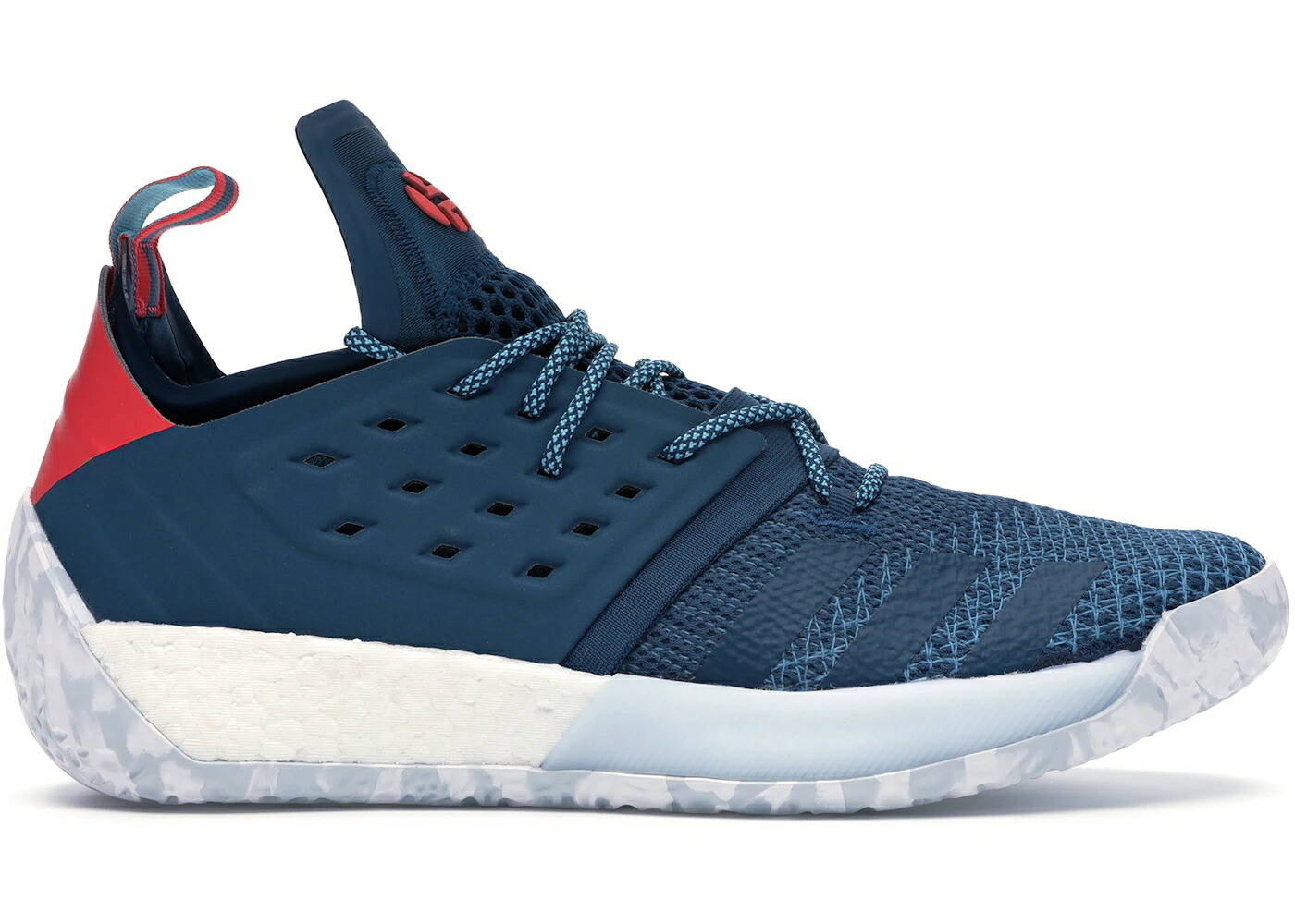 アディダス ハーデン 青色 ブルー ナイト シアン ショック 赤 レッド VOL. スニーカー メンズ ADIDAS HARDEN 2 BLUE NIGHT / BLUE NIGHT BRIGHT CYAN SHOCK RED