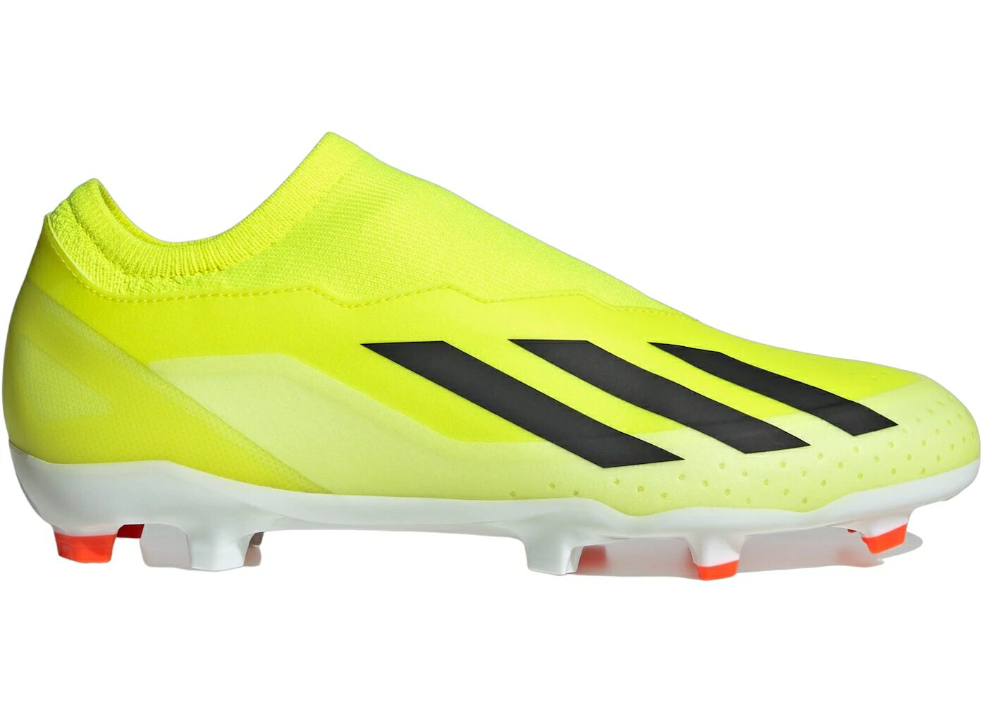 アディダス チーム 黄色 イエロー コア 黒色 ブラック 白色 ホワイト スニーカー メンズ ADIDAS CRAZYFAST LEAGUE LACELESS FG TEAM SOLAR YELLOW CORE BLACK CLOUD WHITE / TEAM SOLAR YELLOW 2 CORE BLACK