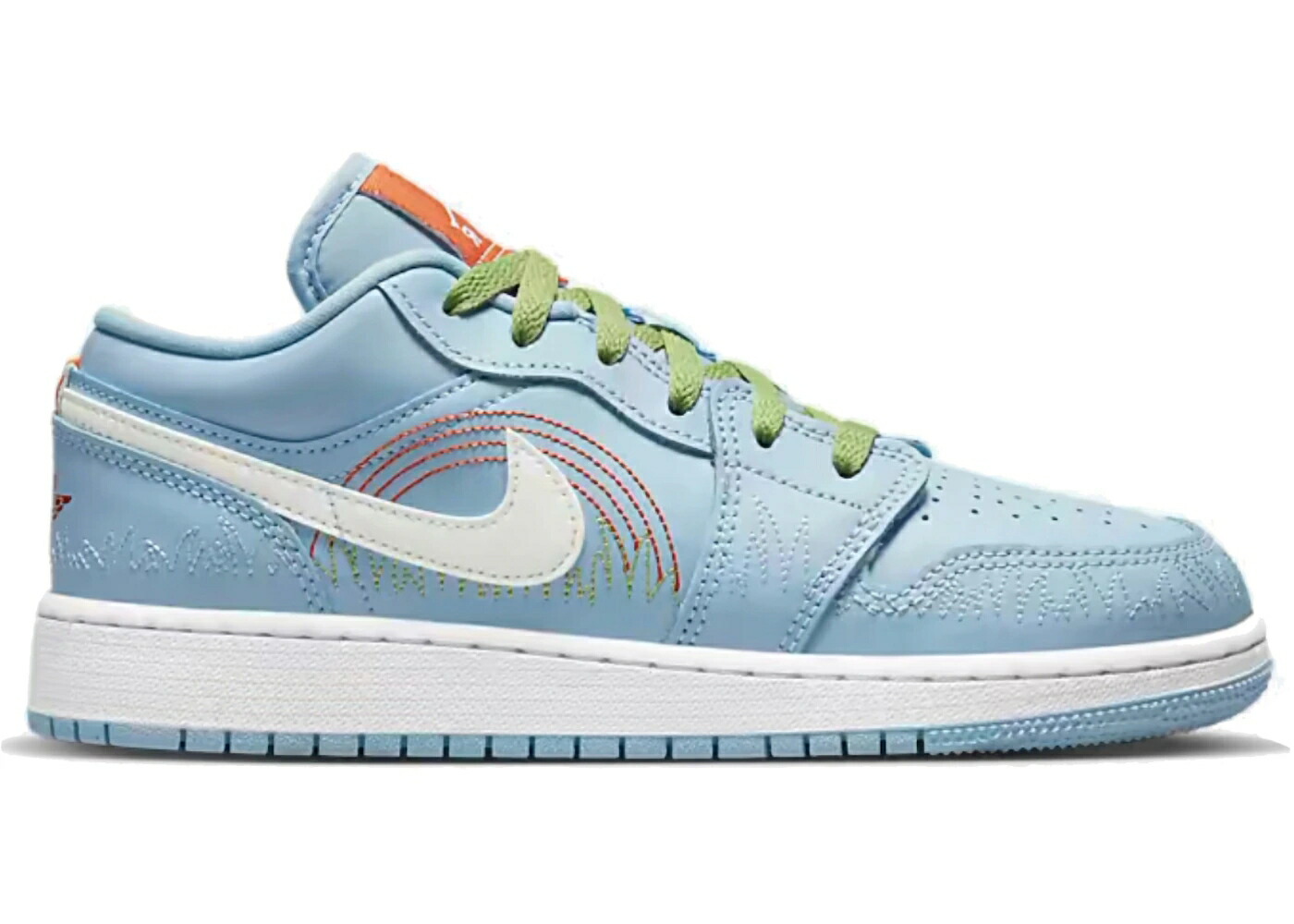 ナイキ ジョーダン 青碧 青碧 緑 緑であること お坊っちゃん キッズ JORDAN 1 LOW SE STITCH (GS) / PSYCHIC BLUE VIVID GREEN SAFETY もの言う花 マタニティ スニーカー
