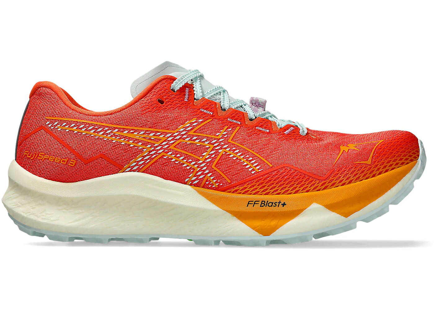 アシックス 橙 オレンジ色 純然たる アクア スニーカー メンズ ASICS FUJISPEED 3 NOVA ORANGE PURE AQUA / NOVA ORANGE PURE AQUA