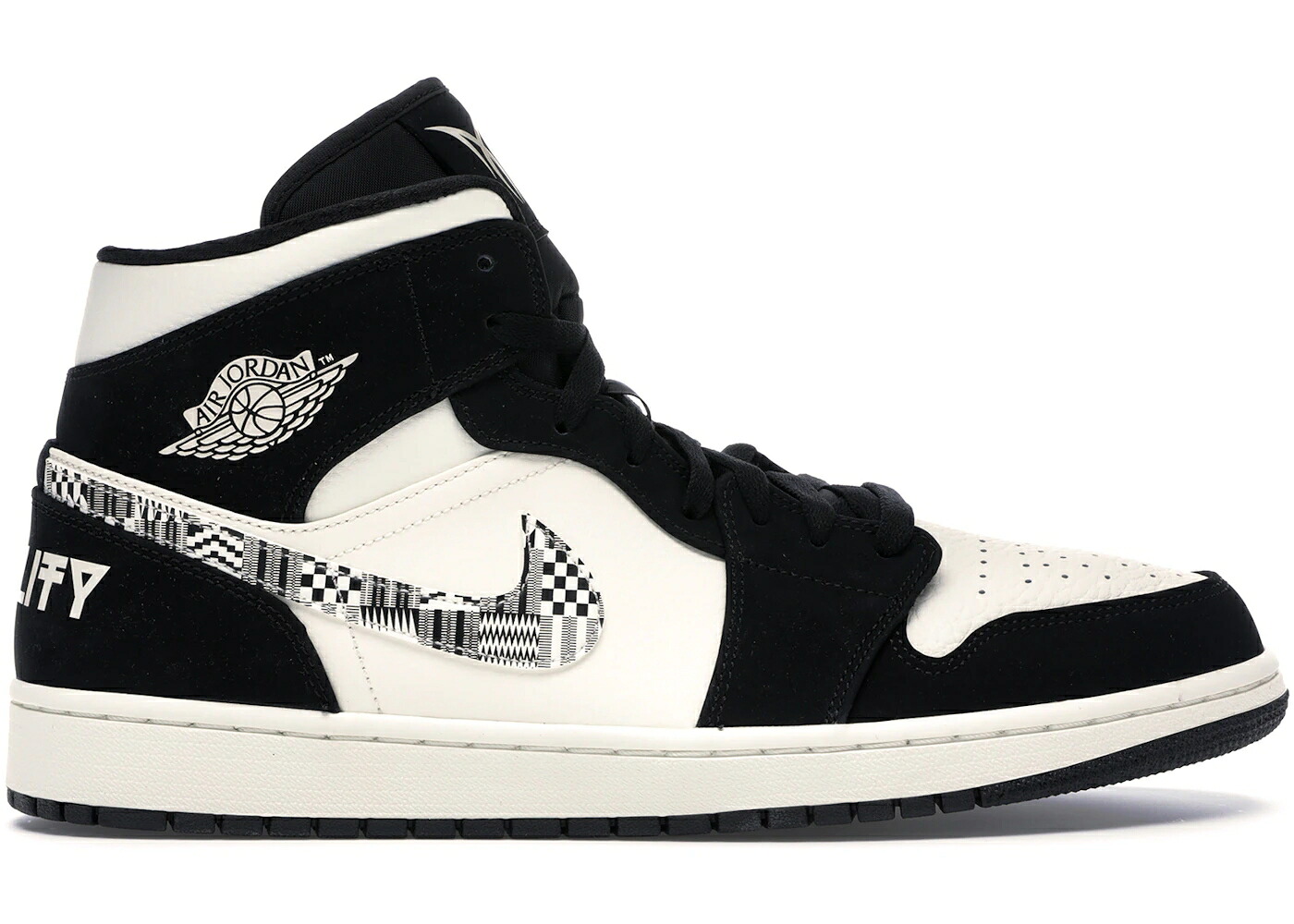 ナイキ ジョーダン ミッド 黒いこと 黒いこと 薄墨色 薄墨色 スニーカー メンズ JORDAN 1 MID EQUALITY (2019) / BLACK BLACK SAIL WOLF GREY