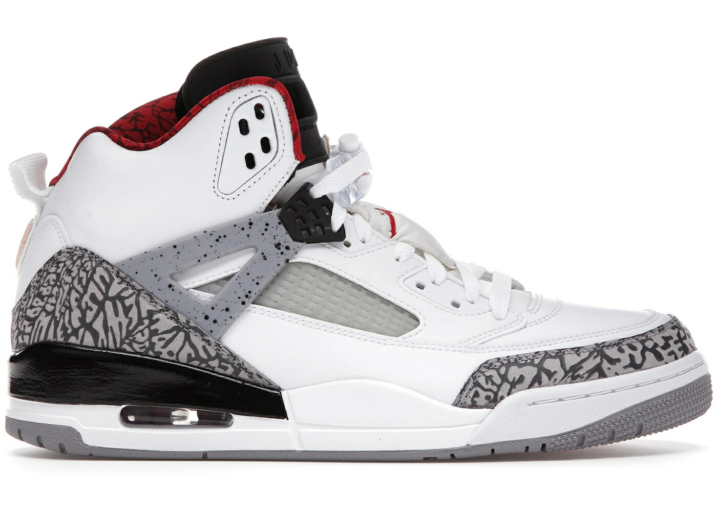 ナイキ ジョーダン 白色 ホワイト 灰色 シメント 赤 レッド グレー スニーカー メンズ JORDAN SPIZIKE WHITE CEMENT (2017) / WHITE VARSITY RED CEMENT GREY