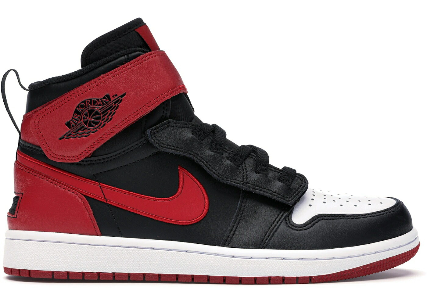 ナイキ ジョーダン ハイ 白色 ホワイト 黒色 ブラック 赤 レッド スニーカー メンズ JORDAN 1 HIGH FLYEASE BRED WHITE TOE / BLACK GYM RED WHITE