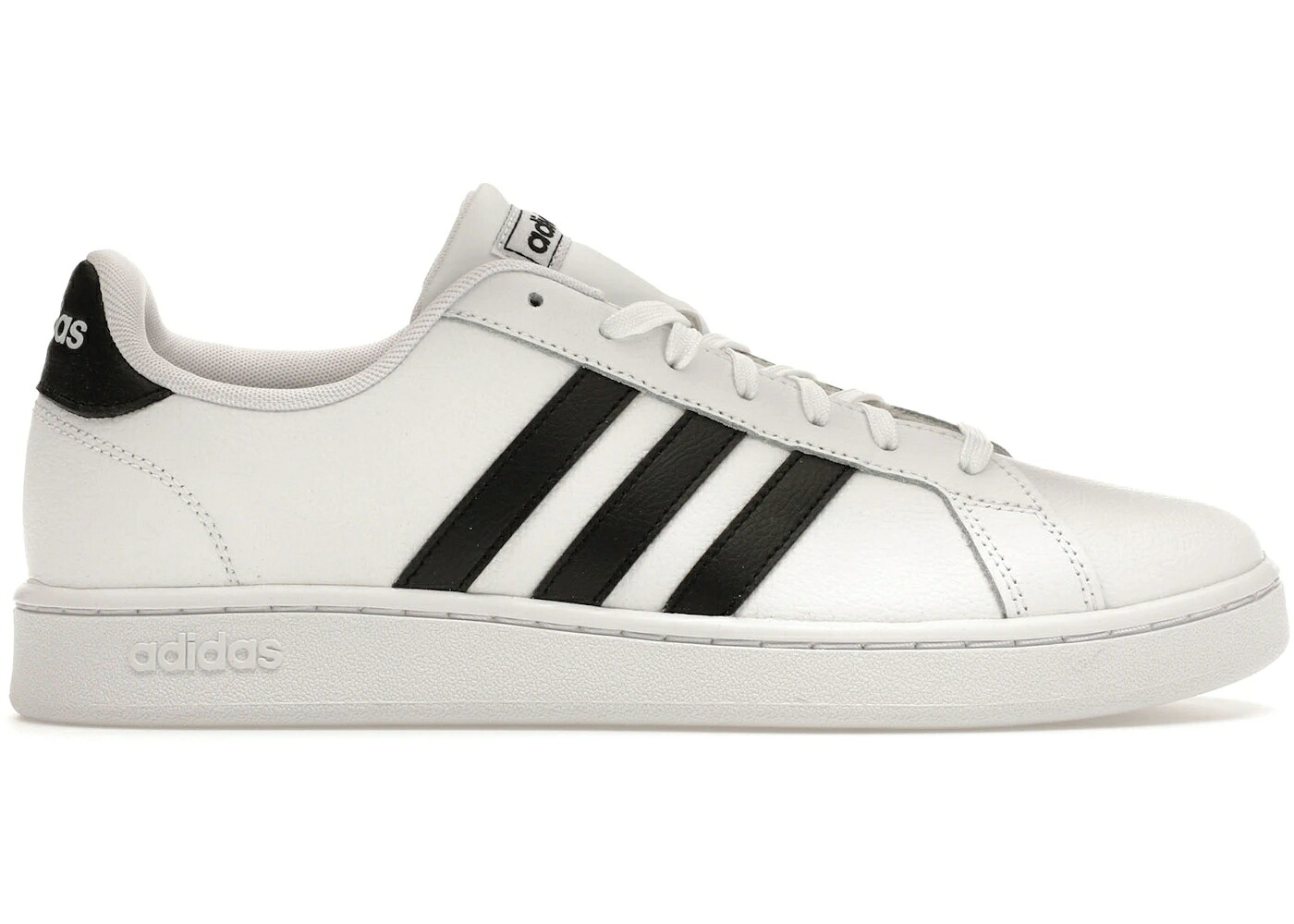 アディダス 地べた 厚地の外套 白いこと 白いこと 黒いこと 黒いこと スニーカー メンズ ADIDAS GRAND COURT WHITE BLACK / WHITE BLACK