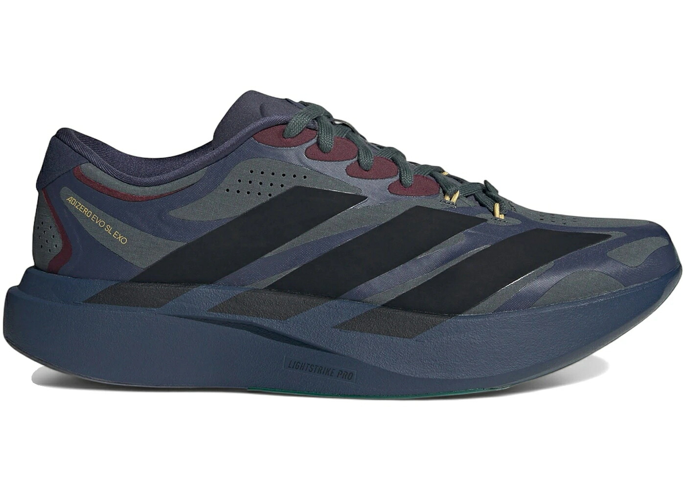 アディダス アディゼロ 紺色 米国海軍 黒いこと 黒いこと 中核グループ スニーカー メンズ ADIDAS ADIZERO EVO SL EXO COLLEGIATE NAVY BLACK PYRITE / COLLEGIATE NAVY CORE BLACK