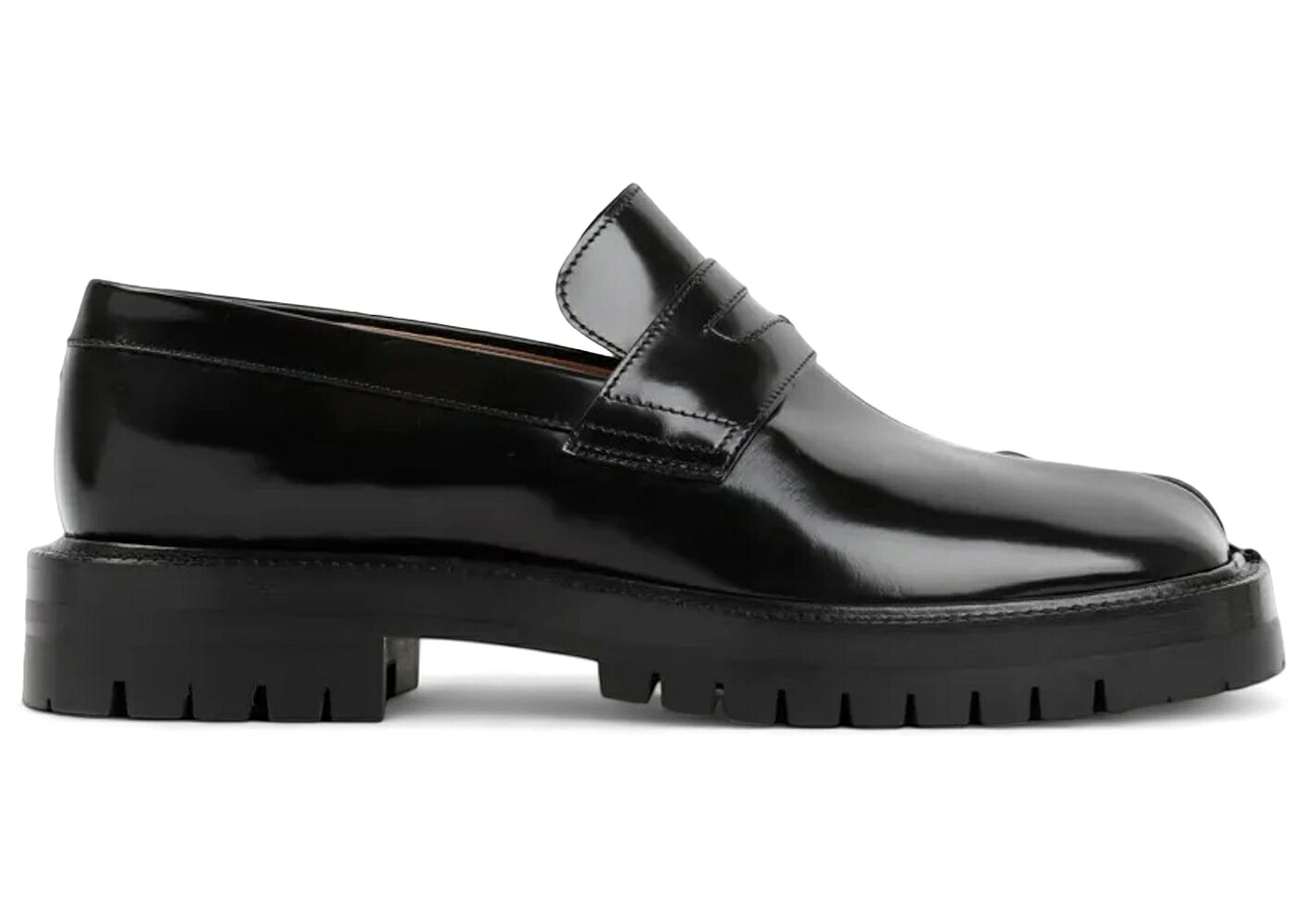 メゾンマルジェラ 置き目毛皮 スニーカー 黒いこと 黒いこと スニーカー メンズ MAISON MARGIELA MAISON MARGIELA TABI COUNTY LOAFER BLACK /
