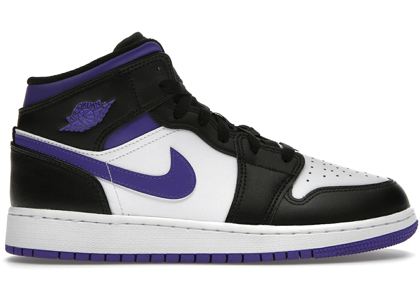 ナイキ ジョーダン ミッド 黒いこと 黒いこと 白いこと 白いこと 厚地の外套 お坊っちゃん キッズ JORDAN 1 MID DARK IRIS (GS) / BLACK DARK IRIS WHITE COURT もの言う花 マタニティ スニーカー