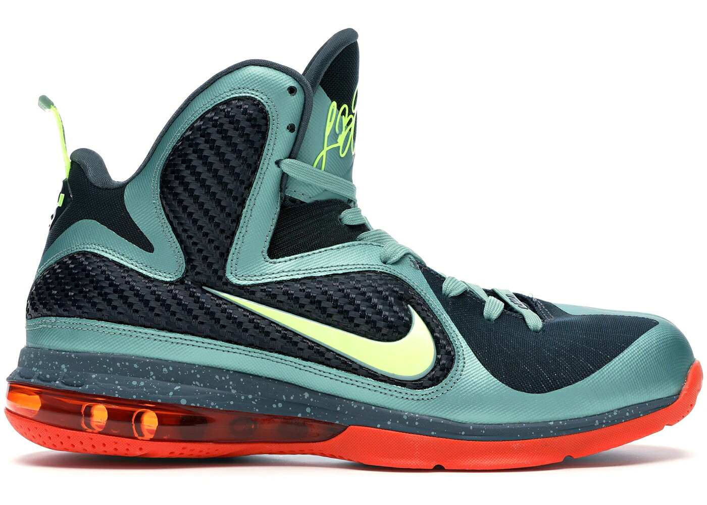 ナイキ レブロン 青み 青色 野球クラブ スニーカー メンズ NIKE LEBRON 9 CANNON / CANNON VOLT SLATE BLUE TEAM