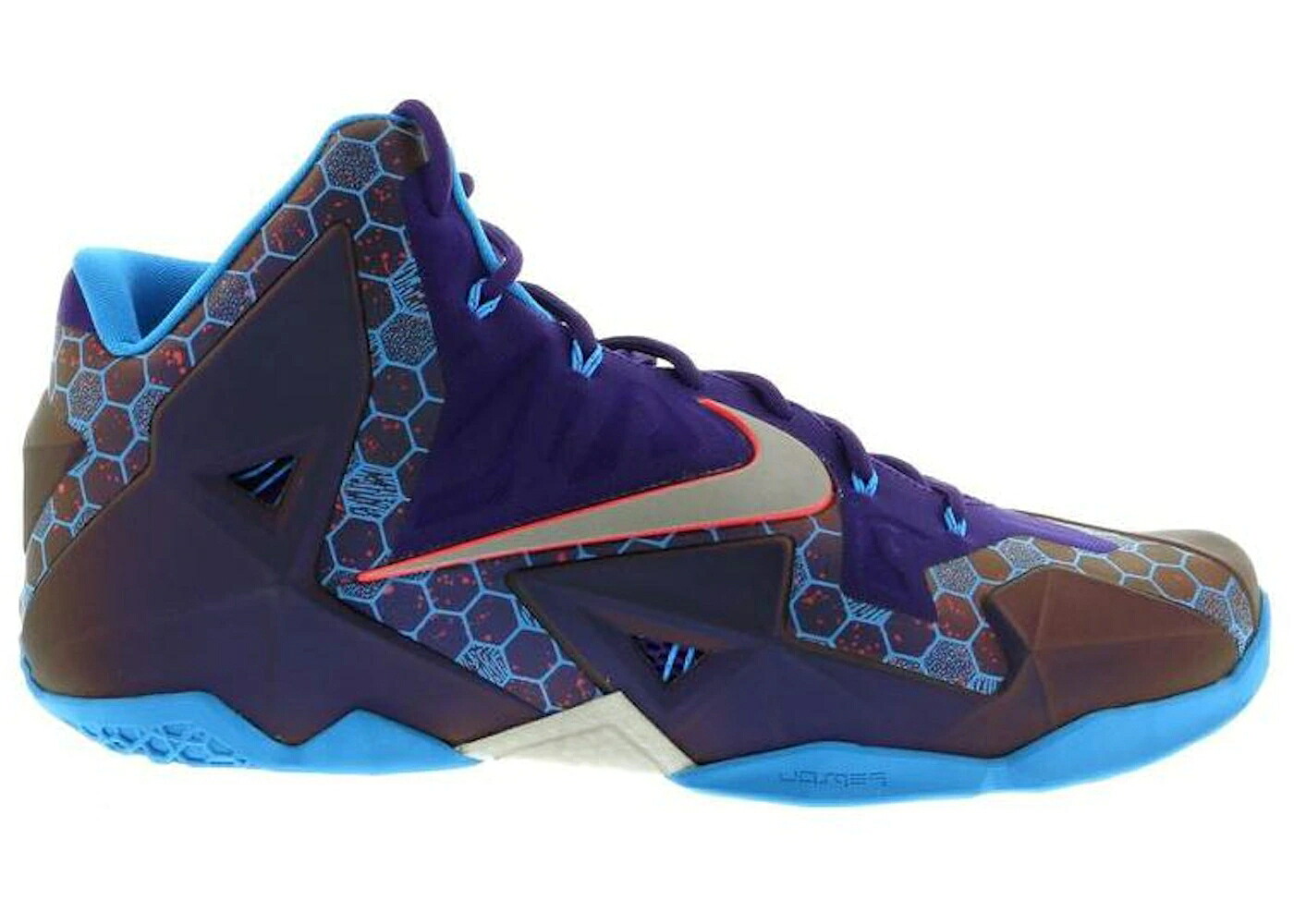 ナイキ レブロン ホーネッツ 厚地の外套 紫 パープル しろがね色 しろがね色 スニーカー メンズ NIKE LEBRON 11 SUMMIT LAKE HORNETS / COURT PURPLE REFLECT SILVER